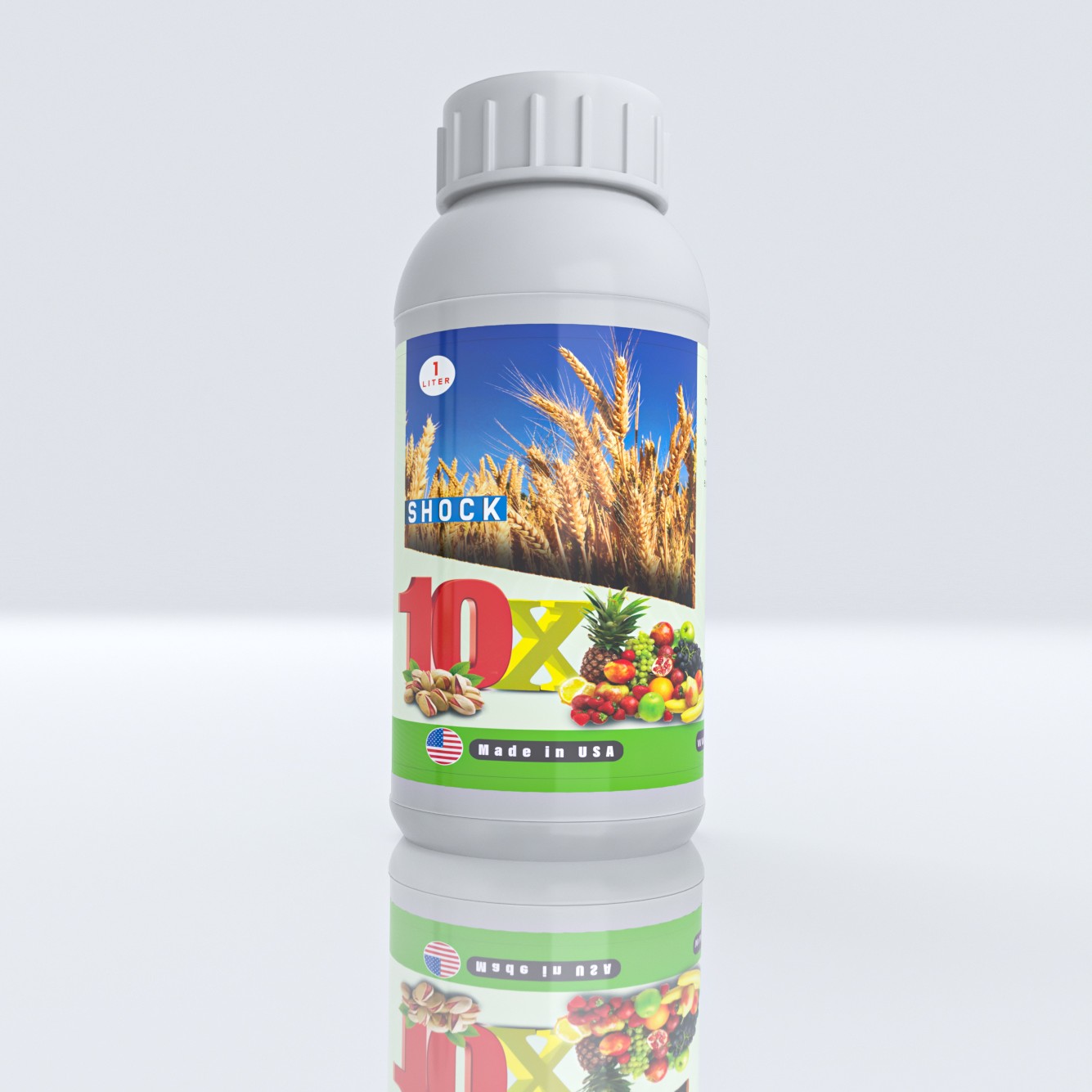 کود کامل 10x شوک آمریکایی اصل مایع 1 لیتری تقویتی مناسب همه گیاهان