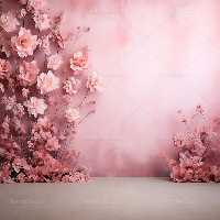 بک دراپ عکاسی گل و برگ صورتی | گرافیک با طعم تربچه