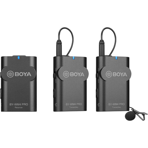 میکروفون بویا مدل BOYA BY-WM4 PRO-K2 Two-Person Digital Camera-Mount Wireless Omni Lavalier Microphone System