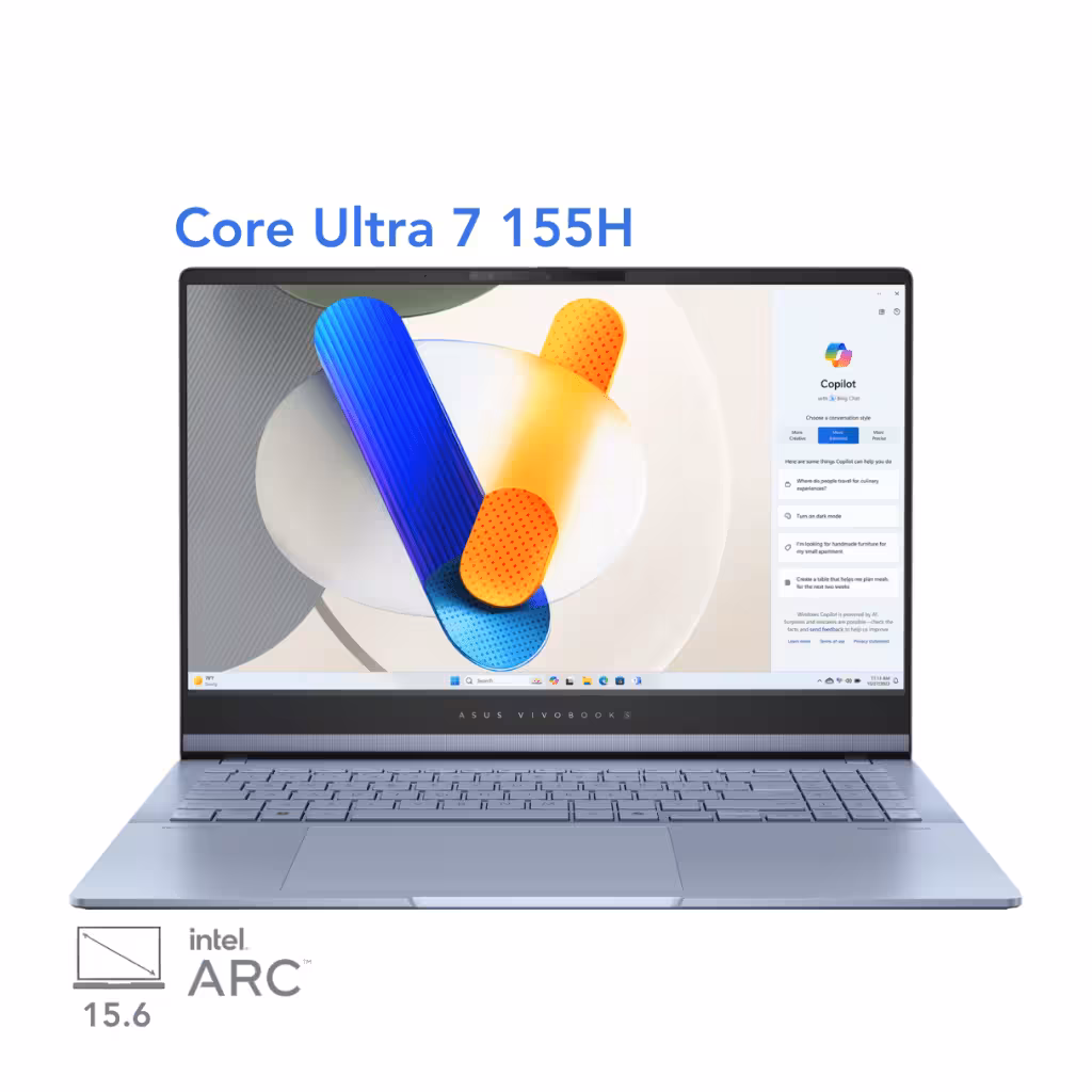 لپ تاپ ایسوس ویووبوک S 15 مدل ASUS Vivobook S 15 S5506MA U7 155H 32G 1T OLED 2.8K 120Hz 2024