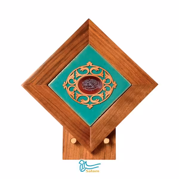 تندیس کاشی لعابدار سنتی و عقیق  طرح اباالفضل العباس