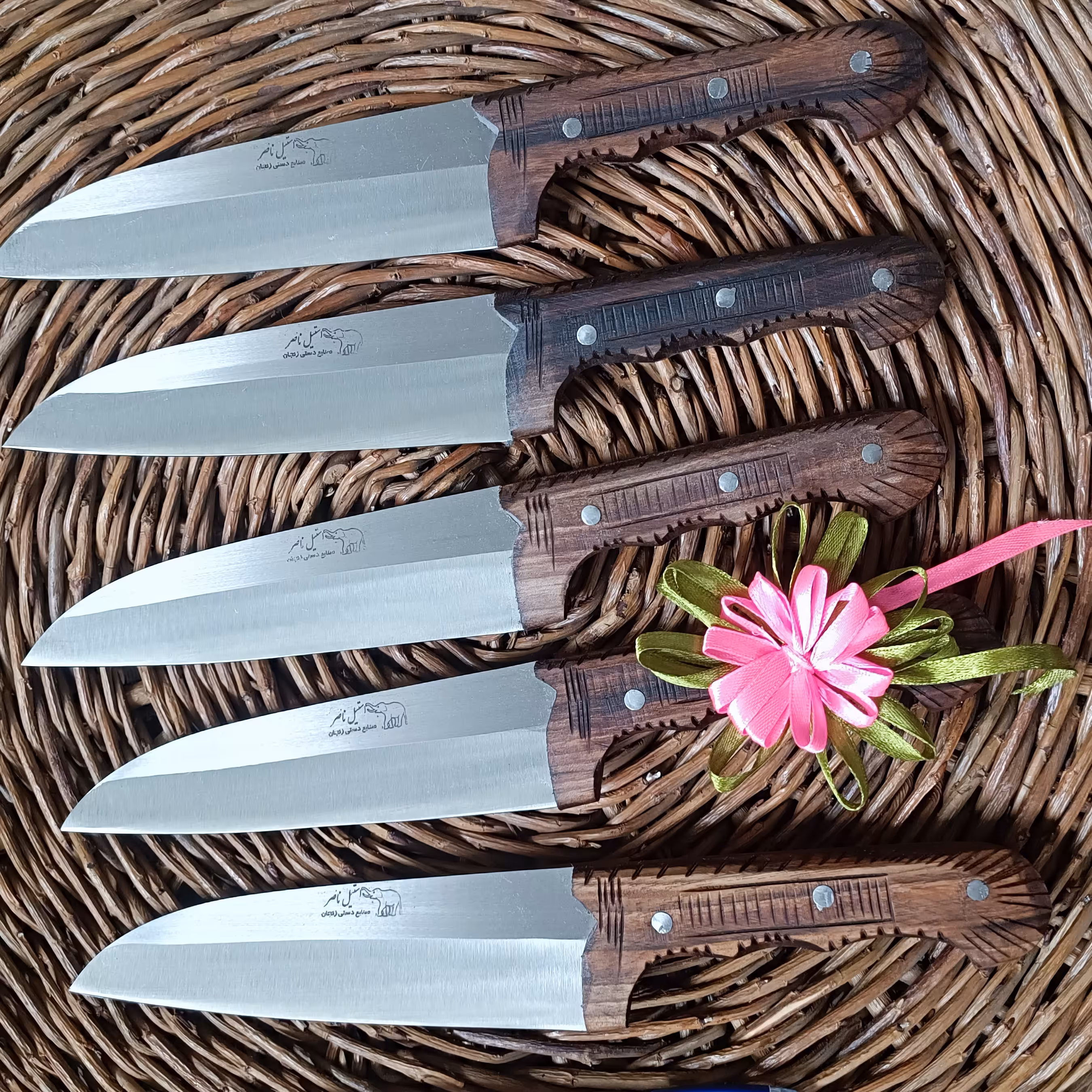 چاقو استیل دسته چوبی