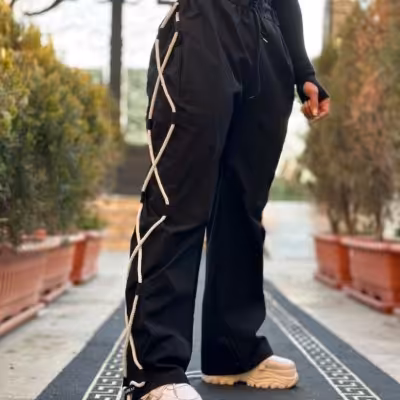 شلوار طرح بغل بند کتان کشی اعلا