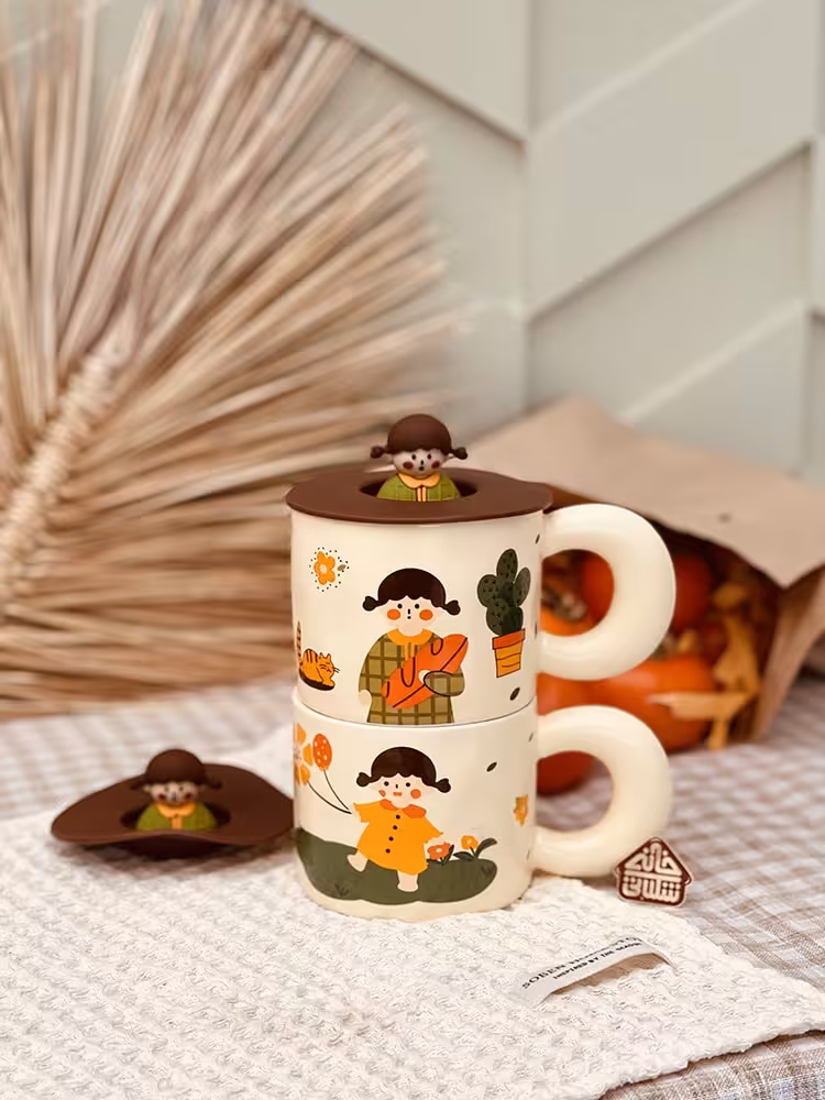 ماگ درب سیلیکونی دختر کیوت کد001106