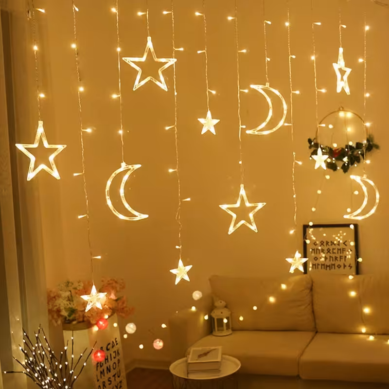 ریسه پرده ای ماه و ستاره