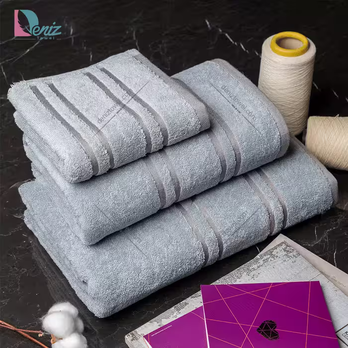 حوله ست سه تکه پارما رنگ نقرابی