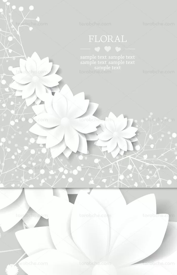 وکتور طرح بکگراند گل و بته ای کارت دعوت عروسی | گرافیک با طعم تربچه