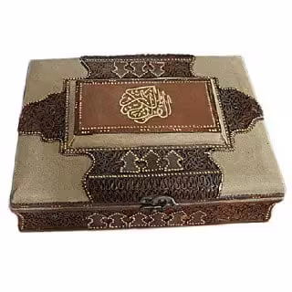 جعبه قران معرق کاری چرم