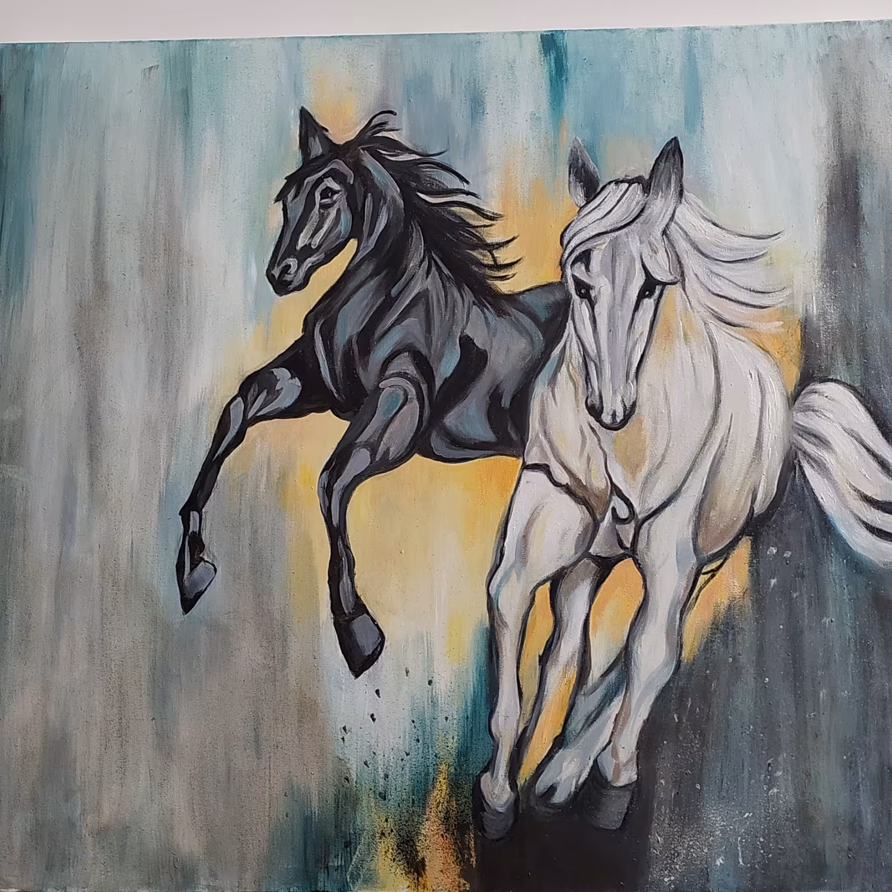 تابلو رنگ روغن اسب سایز70در80وزن حدودی 2کیلیو