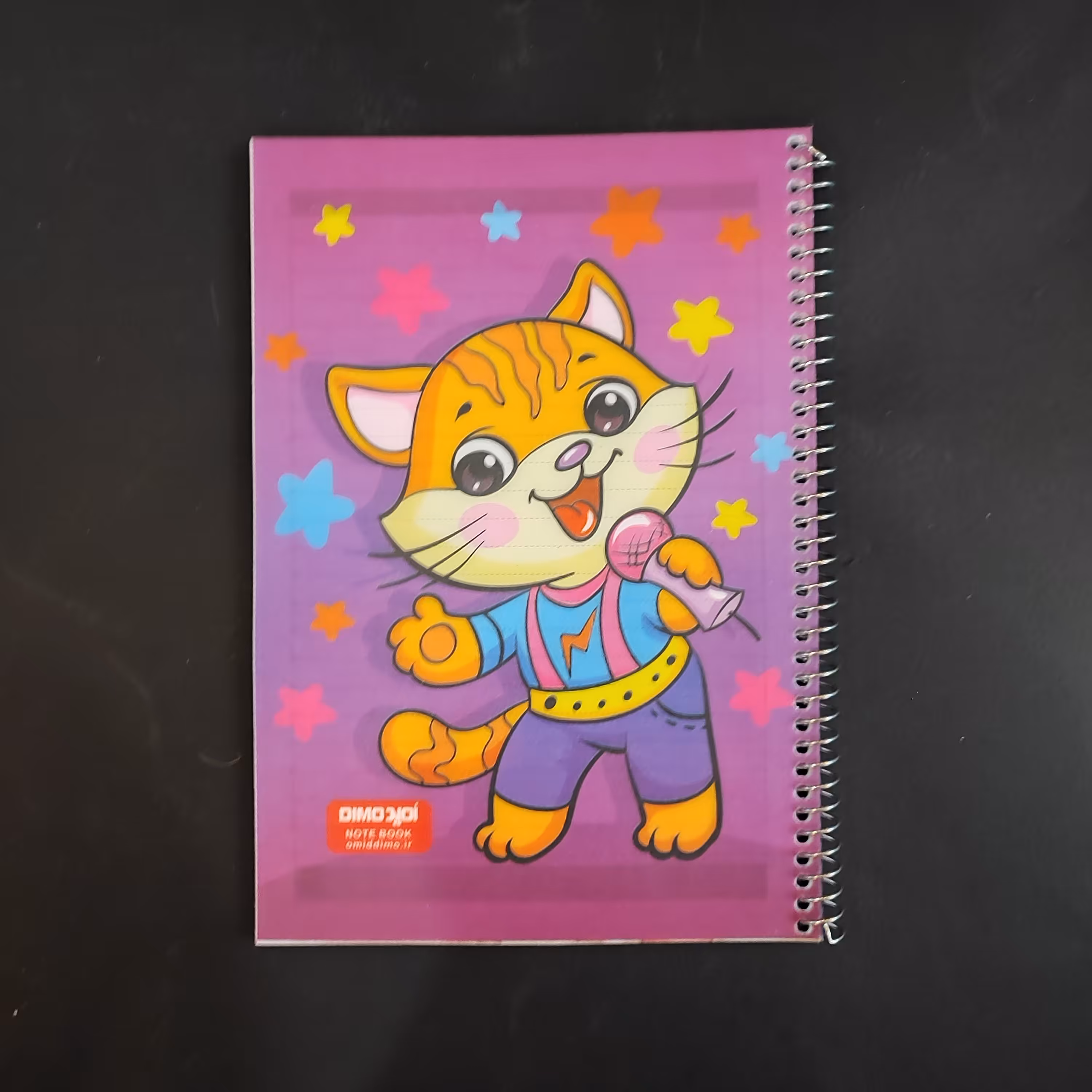 دفتر  نقاشی  50 برگ - امید -  جلد طلقی سیمی - طرح  گربه آوازخوان