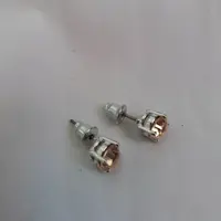 گوشواره نگین سواروسکی صورتی کد 2026 برند acc آبکاری شده و ضد حساسیت دارای بارکد اصالت کالا تحت لیسانس آلمان