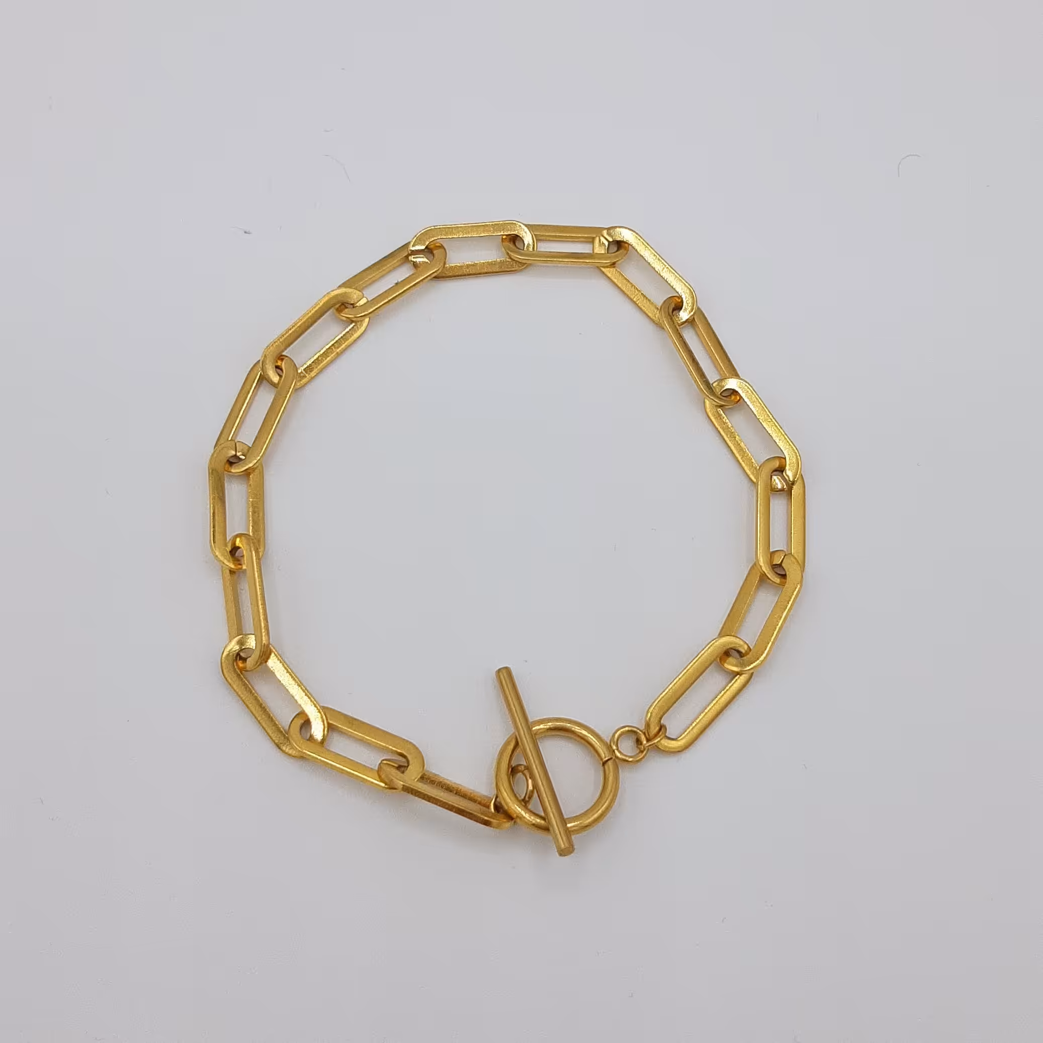 گردنبند زنجیری تمام استیل رنگ ثابت با قفل T