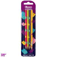 مداد مشکی الیپون (Elipone) مدل فانتزی گرد کد 8101840 بسته 4 عددی