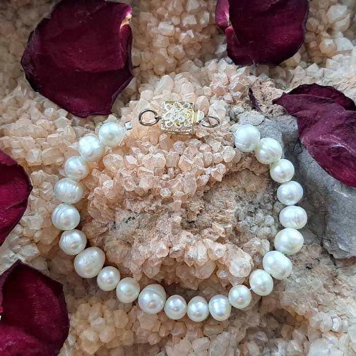 دستبند  مروارید طبیعی 