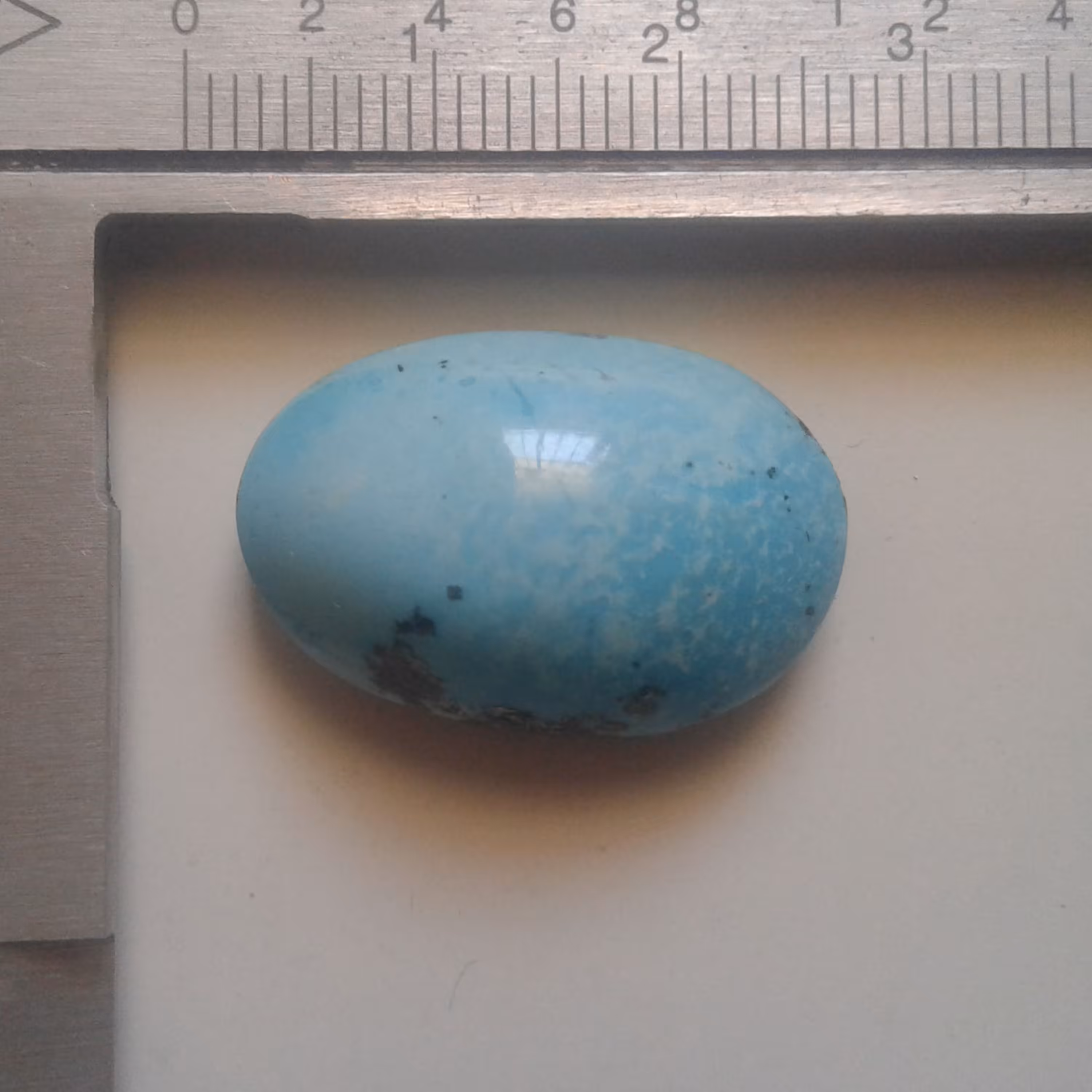 فیروزه طبیعی کرمان  تراش دامله آبی پاک کد GM-T0035