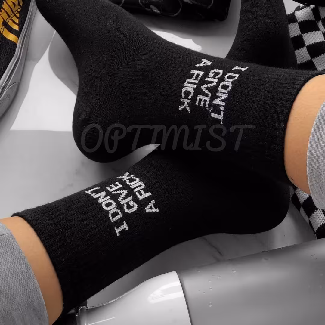 جوراب ساقدار اسپرت i dont give a fuck مشکی فری سایز