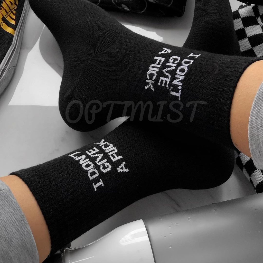 جوراب ساقدار اسپرت i dont give a fuck مشکی فری سایز