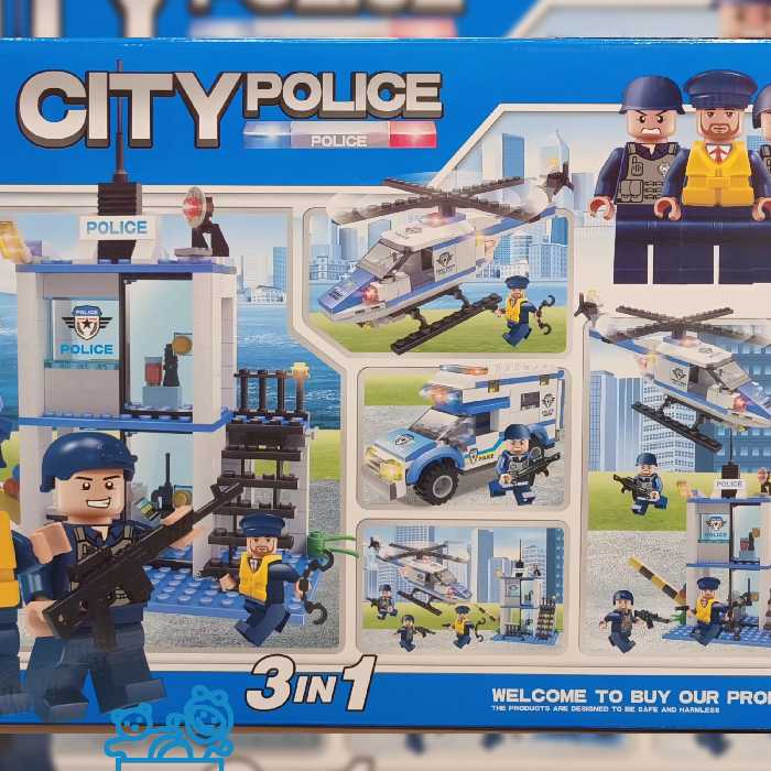 لگو ایسگاه پلیس بهمراه هلیکوپتر ماشین زندان3عدد ادمک لگو یسرگرمی جذاب وفکری برای گروه سنی 6سال به بالا جنس خوب وارداتی 
