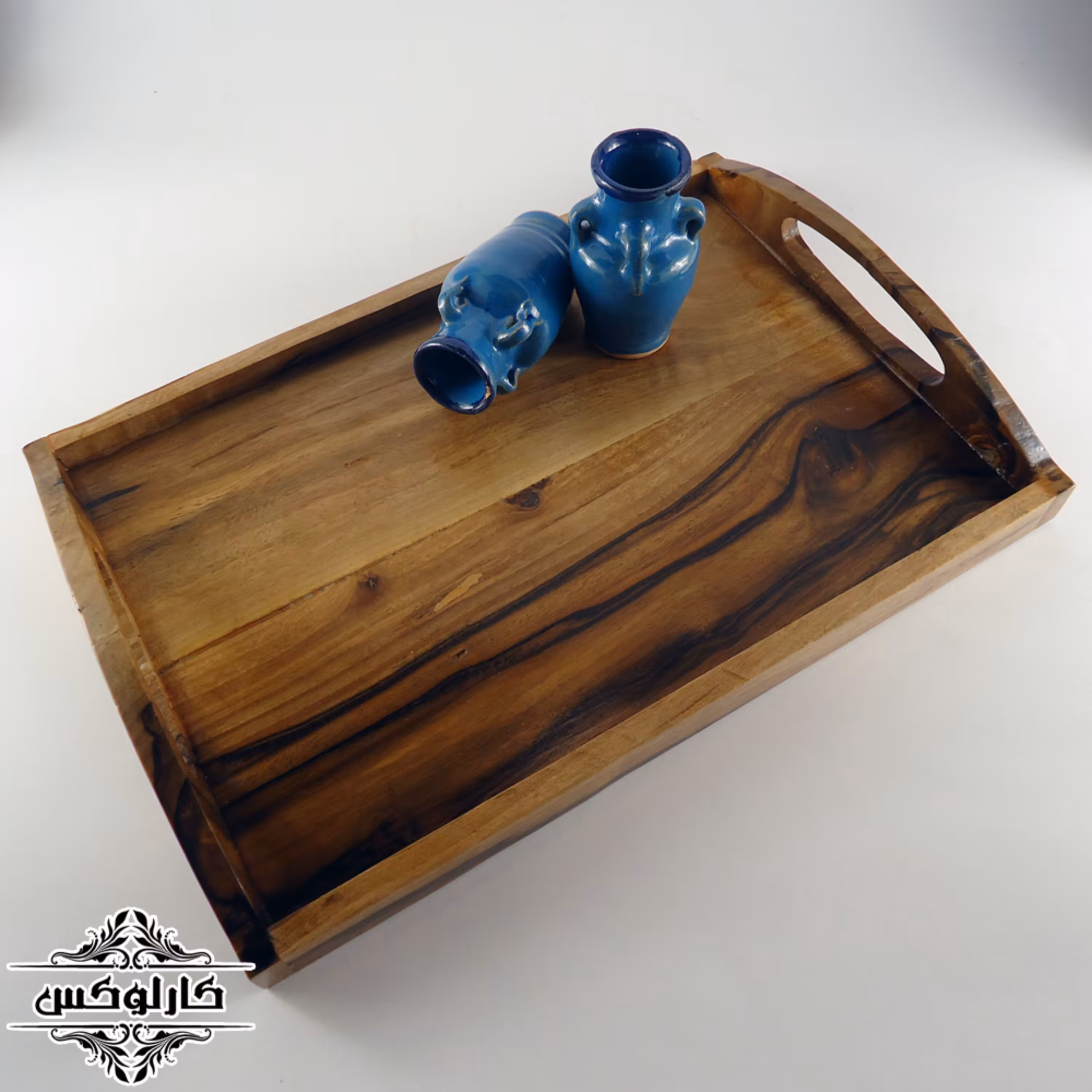 سینی چوبی کوچک با دسته چوبی