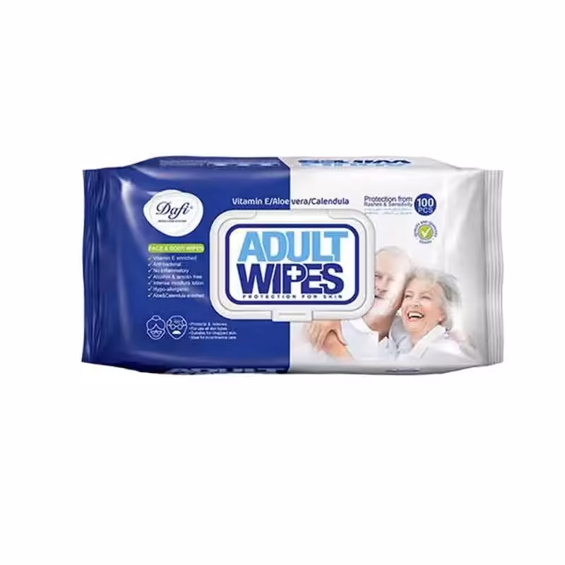 دستمال مرطوب دافی مدل Adult Wipes بسته 100 عددی