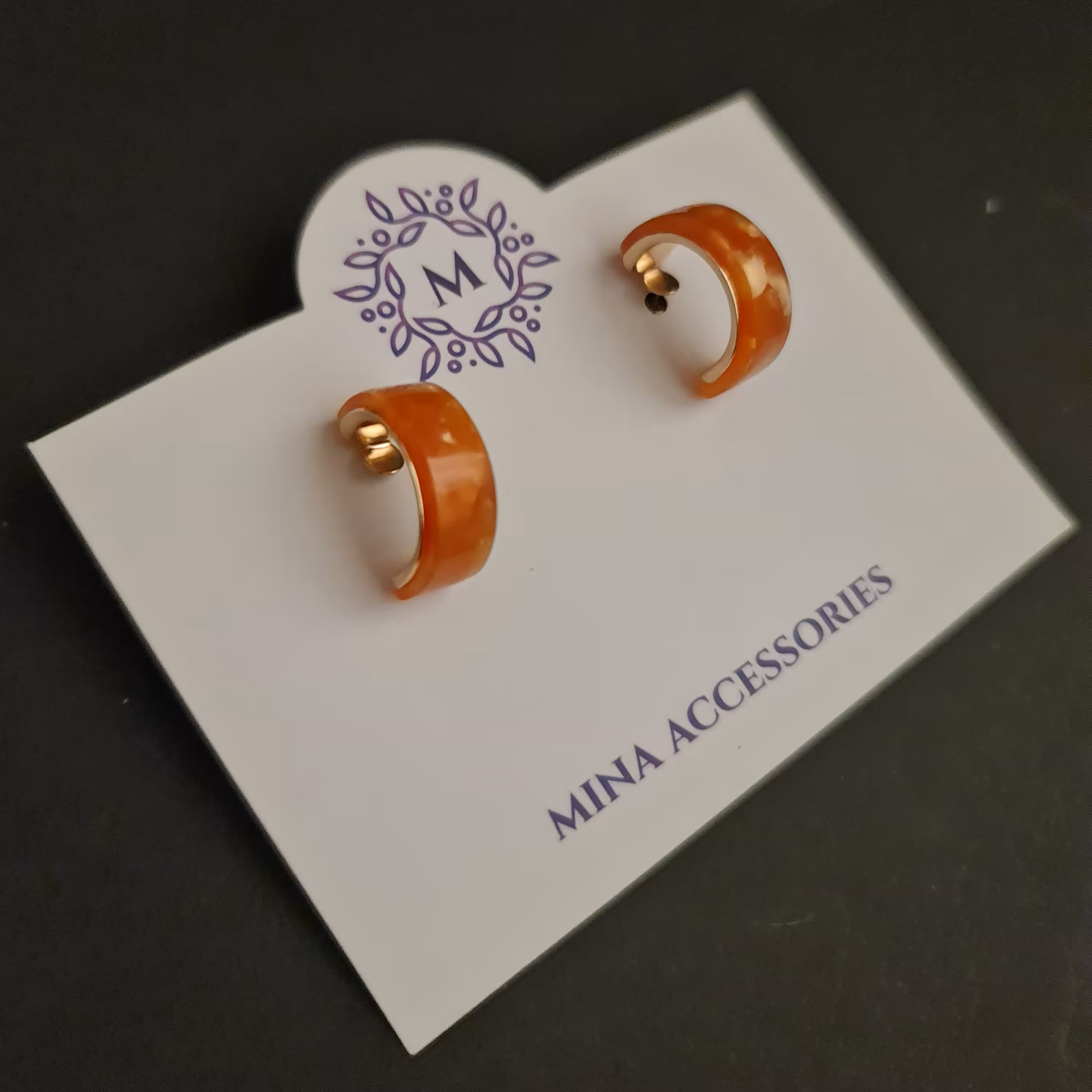 گوشواره نیم دایره صدفی رنگی 