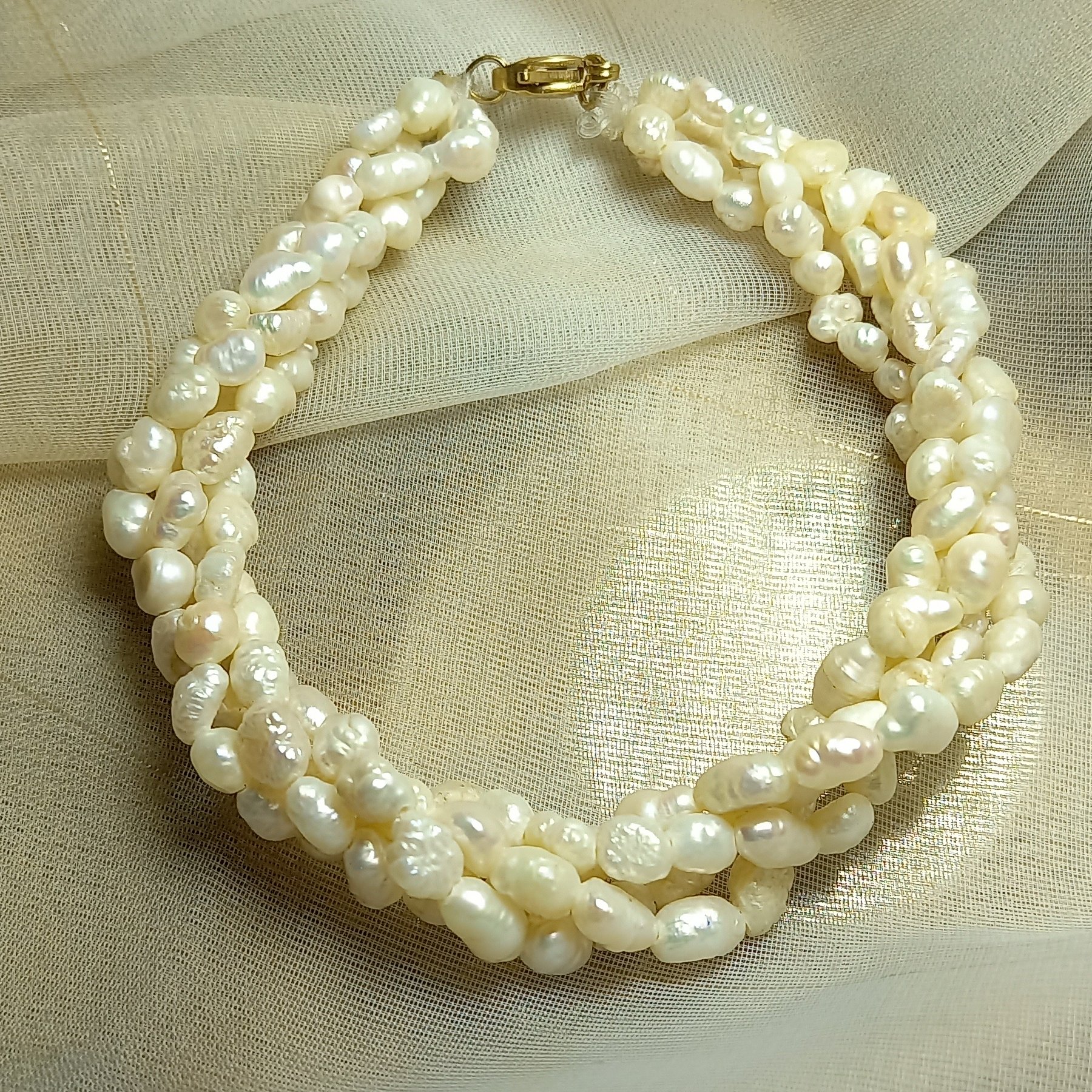 دستبند مروارید طبیعی و اصل لوکس