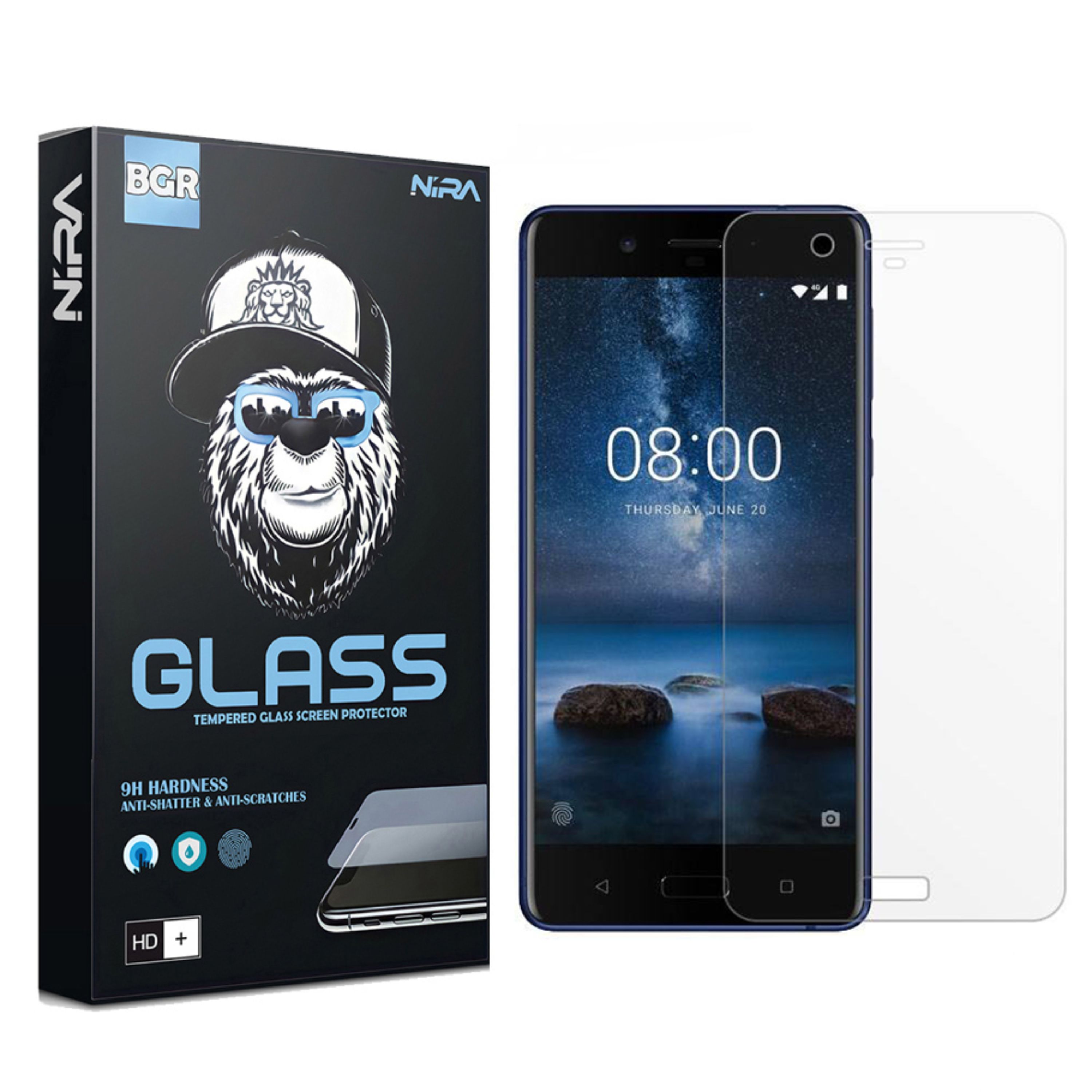 گلس شیشه ای نیرا  مناسب برای مدل نوکیا N8