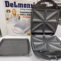 ساندویچ ساز و گریل سفید و مشکی دلمونتی مدل DL 750 