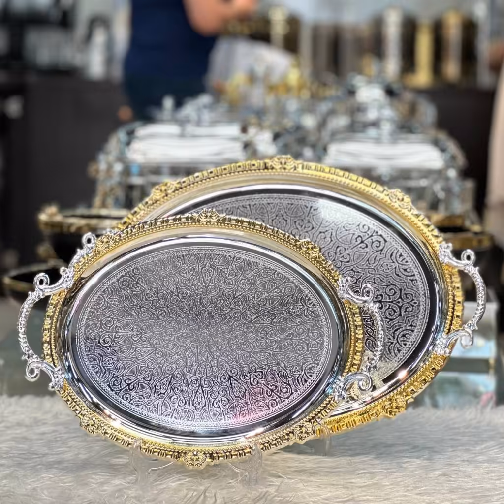 سینی بیضی استیل 2تیکه اماراتی