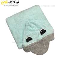 حوله پالتویی کودک سلین طرح اردک فیروزه ای-طوسی سایز 10-11