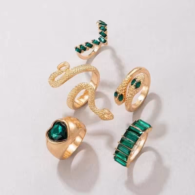 پک انگشتر مینیمال کد11196.ضد حساسیت. رنگ ثابت. آبکاری طلا 