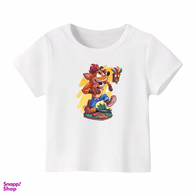 تیشرت آستین کوتاه بچگانه مدل کراش رنگ سفید