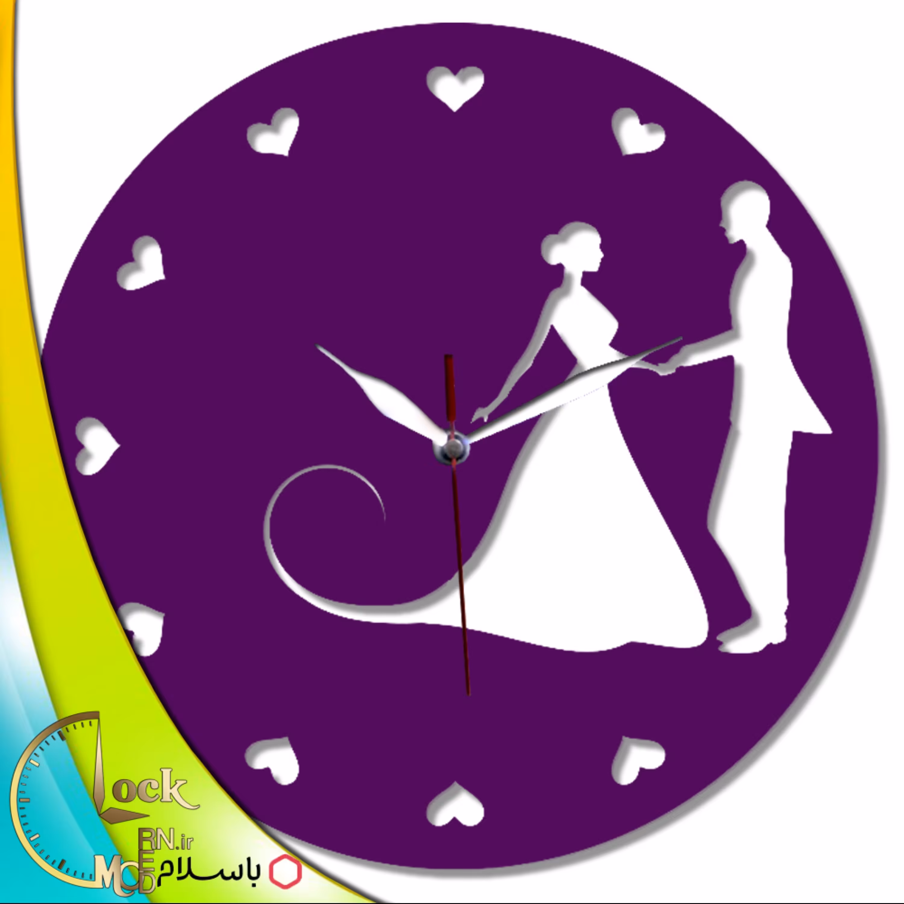 ساعت دیواری طرح عروس و داماد کد 625