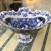 میوه خوری طرح لیلی مجنون  قلم ابی پایهدار انتیک ست پذیرایی موجوده ارسال پسکرایه