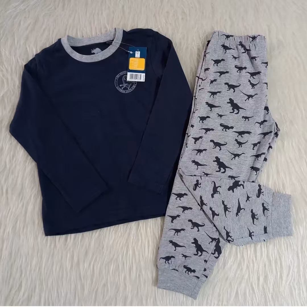 ست بلوز و شلوار وارداتی مدل دایناسور  نوزادی برند لوپیلو سایز 1 تا2 سال