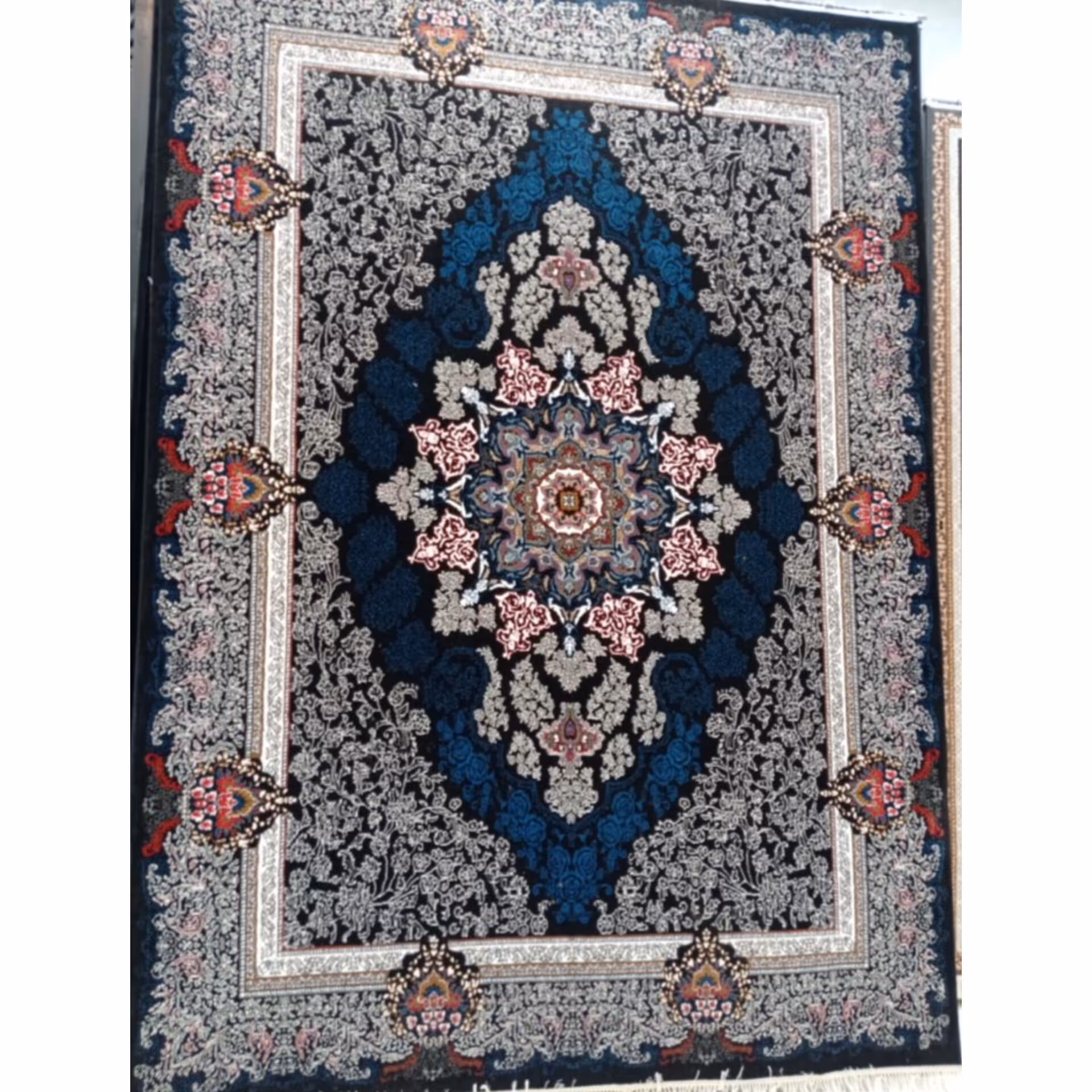 فرش مهیاسرمه ای12متری 500شانه تراکم 2200 7رنگ سنگین وزن جنس نخ بی سی اف رنگ ثابت بدون پرزدهی کیفیت عالی