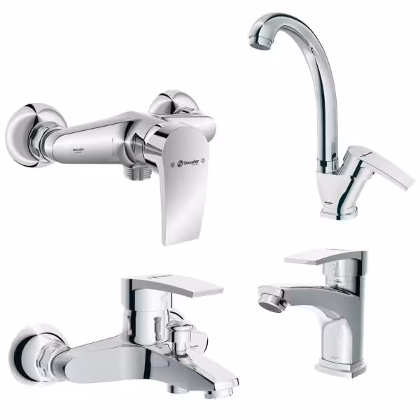 ست شیرآلات شودر مدل اطلس پلاس مجموعه 4 عددی