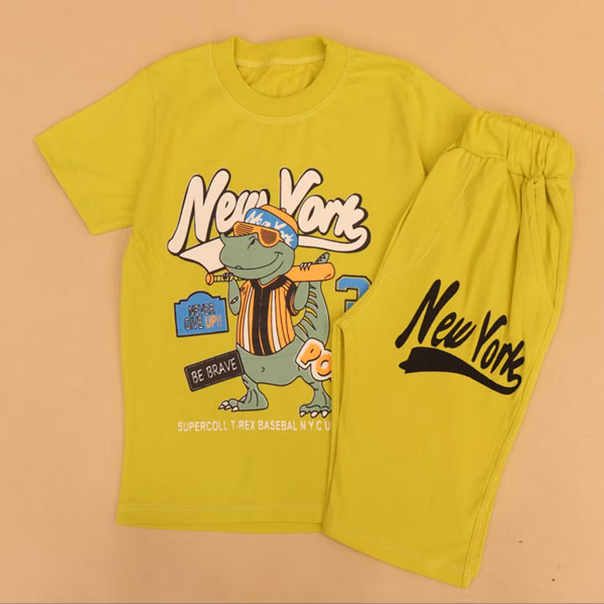  بلوز و شلوارک راحتی پسرانه طرح دایناسور 2 تا 9 سال