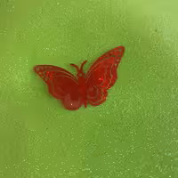 پروانه روی کیک قرمز بسته 4عددی