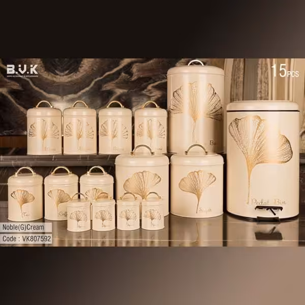 سرویس آشپزخانه BVK بی وی کی رنگ کرم طلاکوب