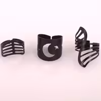 ست 3تایی انگشتر و بندانگشتی استیل طرح ماه و ستاره