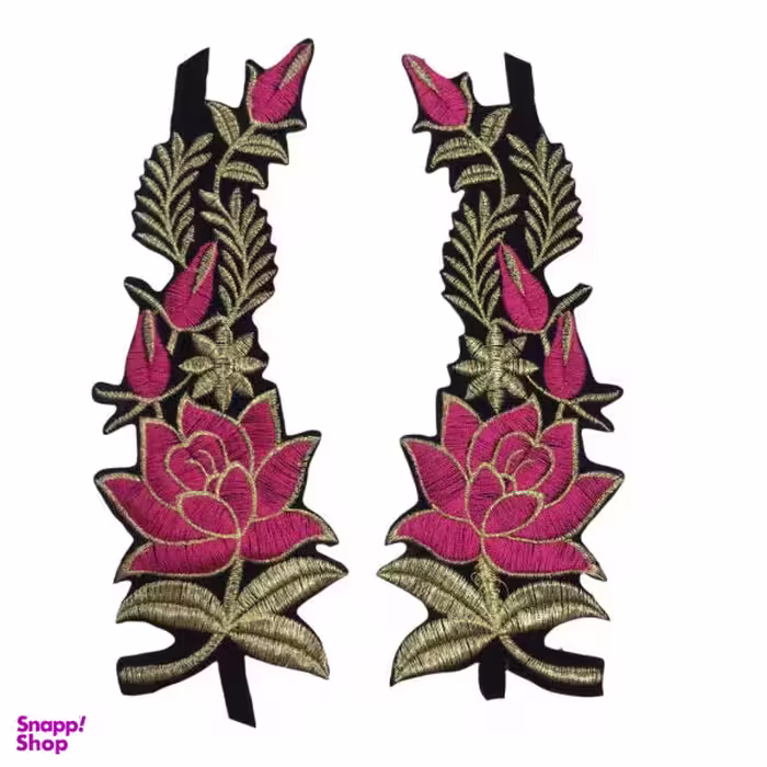 تکه دوزی مدل گل رز بسته دو عددی