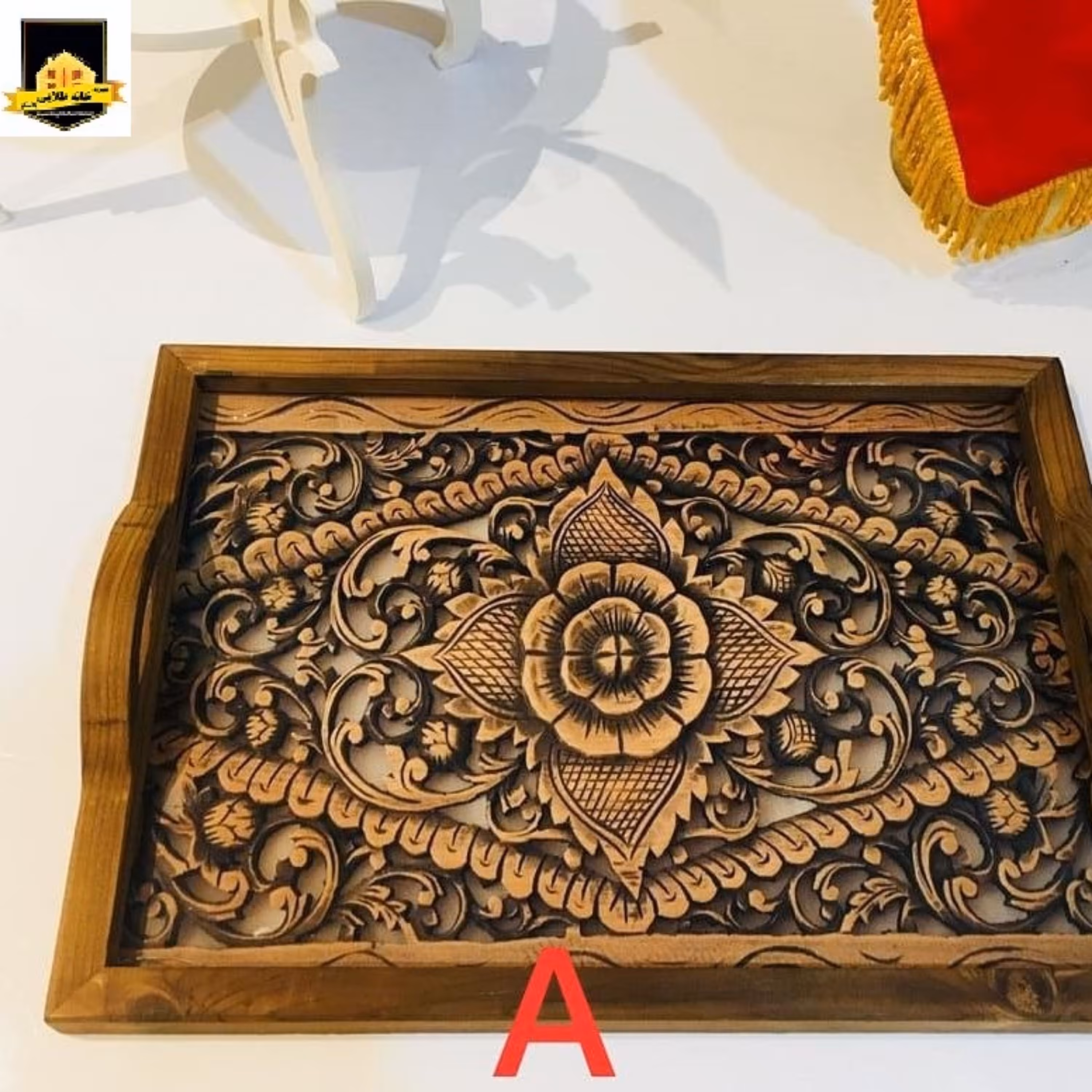 سینی چوبی ترمو ضد آب کف شیشه با عکس 3بعدی  کوچک