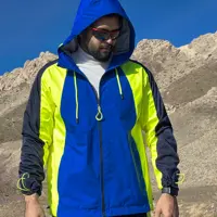 ست سویشرت و شلوار ترکینگ مردانه C407 برساد رنگ سرمه ای-آبی شالی-فسفری سایز 3XL
