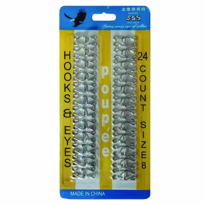 قزن پهن لباس کد 555 سایز 8 بسته 24 عددی (رنگ استیل نقره ای)

