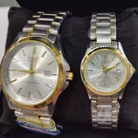 ساعت ست کاسیو ضد آب رنگ ثابت  تقویم دار موتور ژاپن