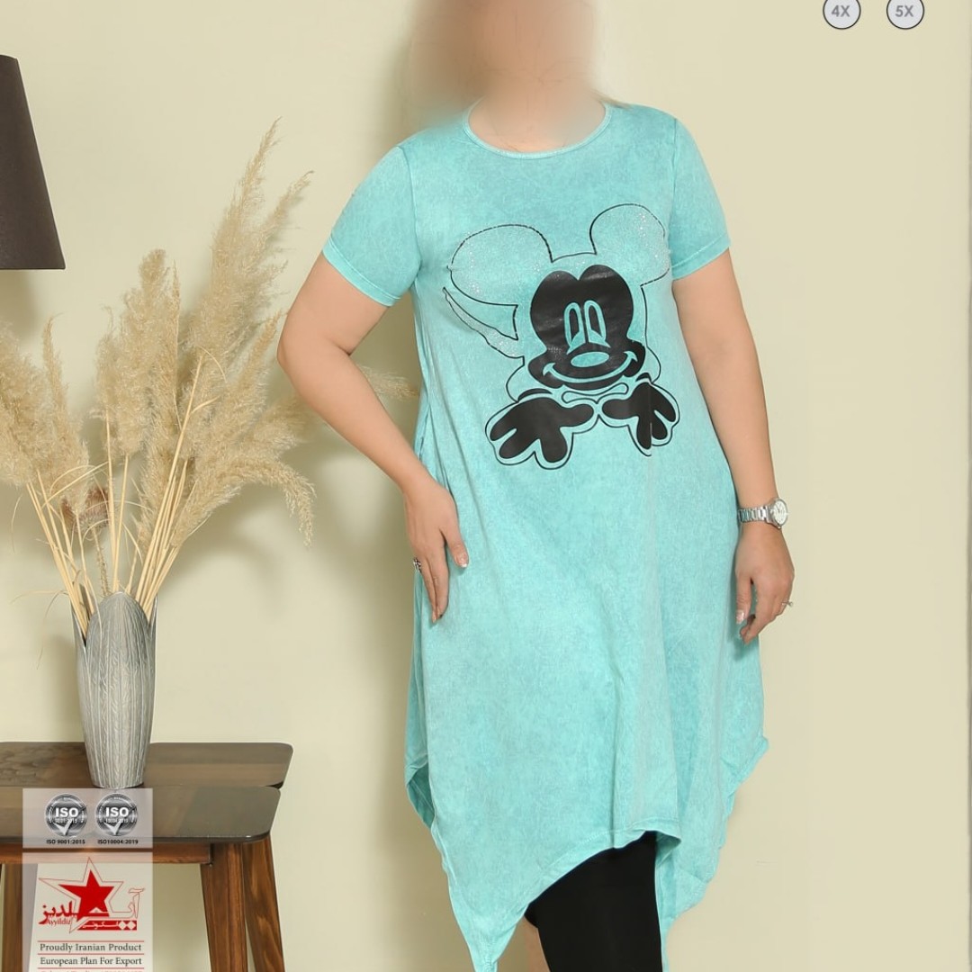 تونیک 1760 پنبه رنگبندی طرح سنگشور راحتی سایز بزرگ ارسال رایگان