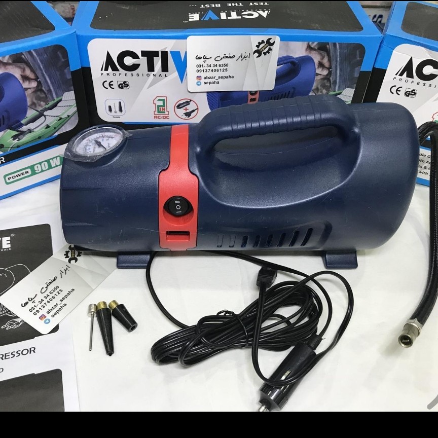 کمپرسور باد پمپ باد شهری و فندکی اکتیو تولز