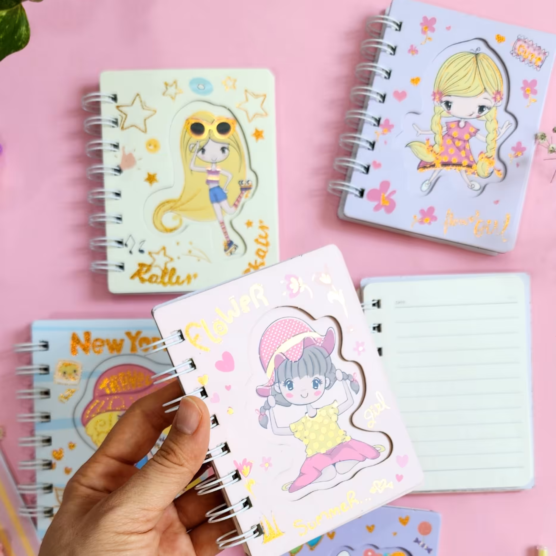 دفتریادداشت جلدسخت فنری60برگ