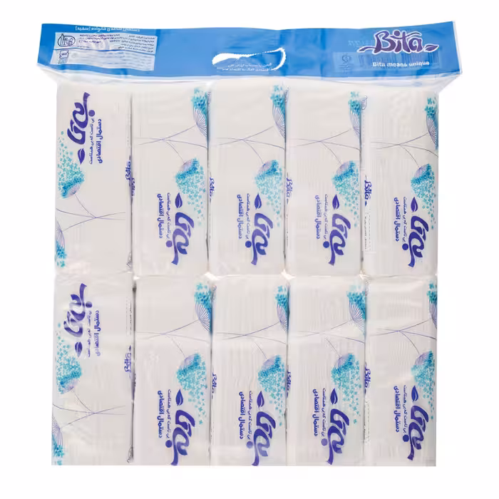 دستمال کاغذی 100 برگ بی تا مدل White بسته 10 عددی